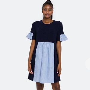 English Factory Knit Poplin Mixed Dress